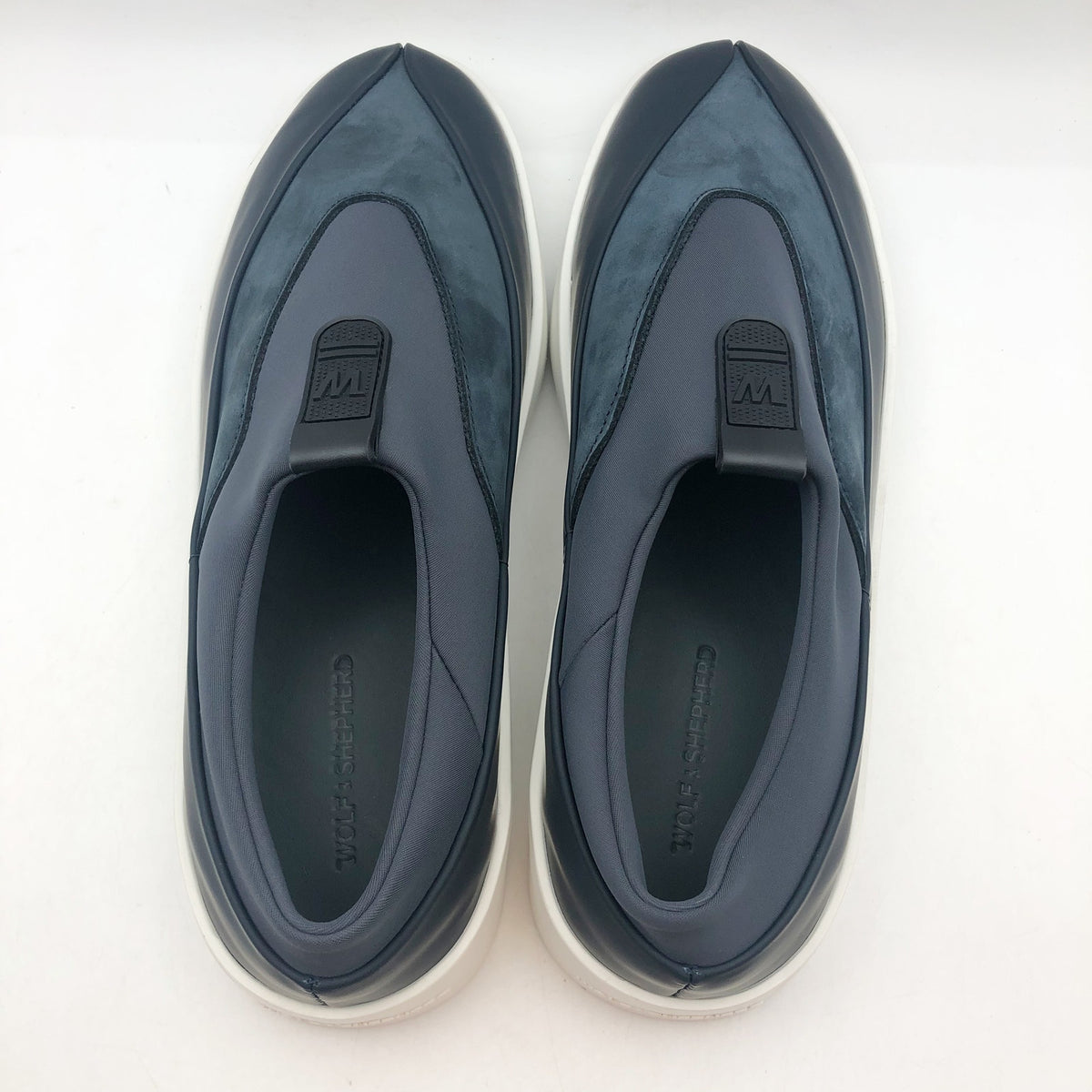 Wolf & Shepherd Cruise Tre Slip On Sneaker MENS 7.5 WOMENS 9 Blue Leather NIB
