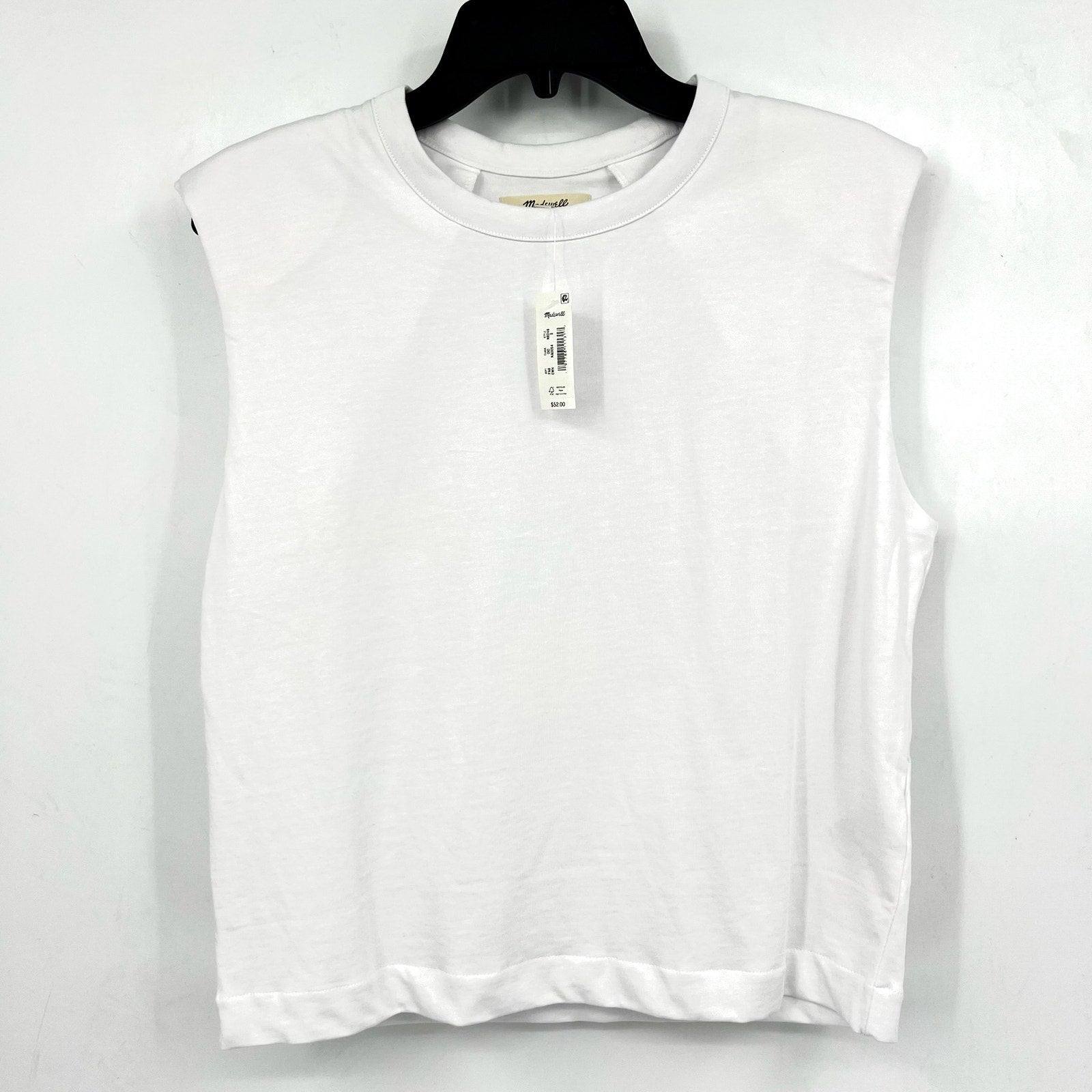 MADEWELL Women's Structured Muscle Tee Small Eyelet White Crewneck NR246 NWT