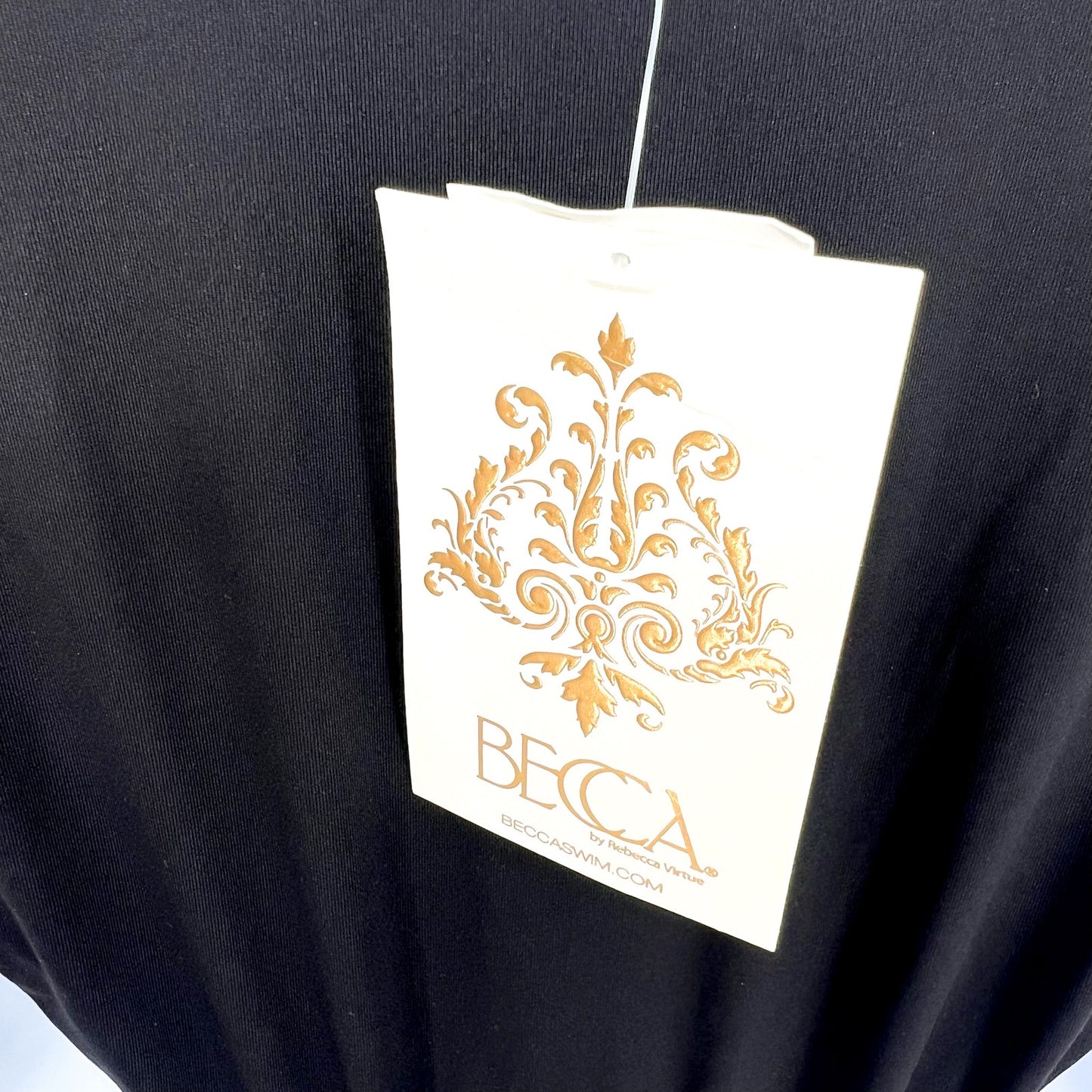 BECCA Women's Marble Canyon Ring One-Piece Swimsuit Small Black Cut Out NWT