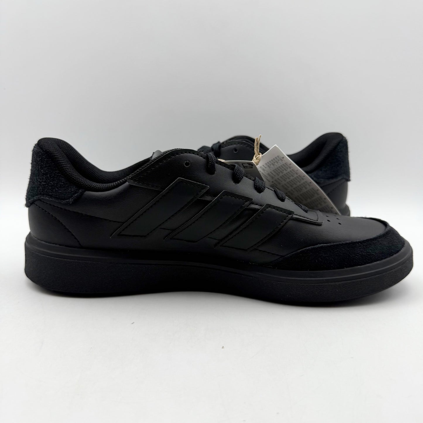 Adidas Kids Court Block Tennis Sneakers US 6.5 Black Vegan Leather NIB