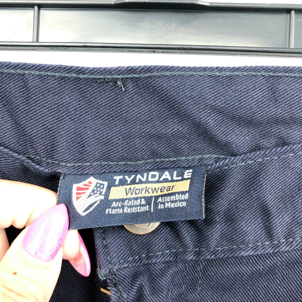 TYNDALE Mens FR CAT2 Industrial Work Pants 34x32 Dark Navy Blue Straight NWOT