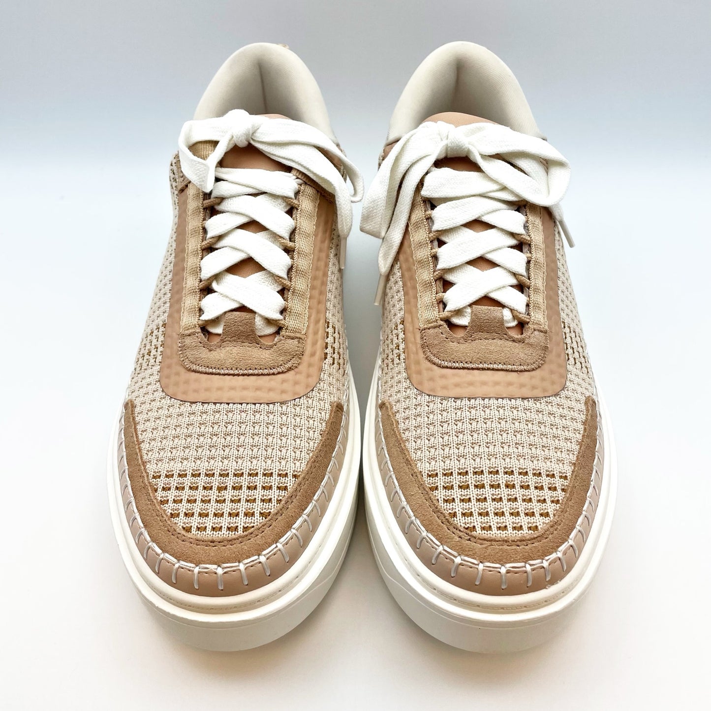 Steve Madden Womens Charlie-W Sneakers US 7.5 M Tan Light Brown Lace-Up NIB