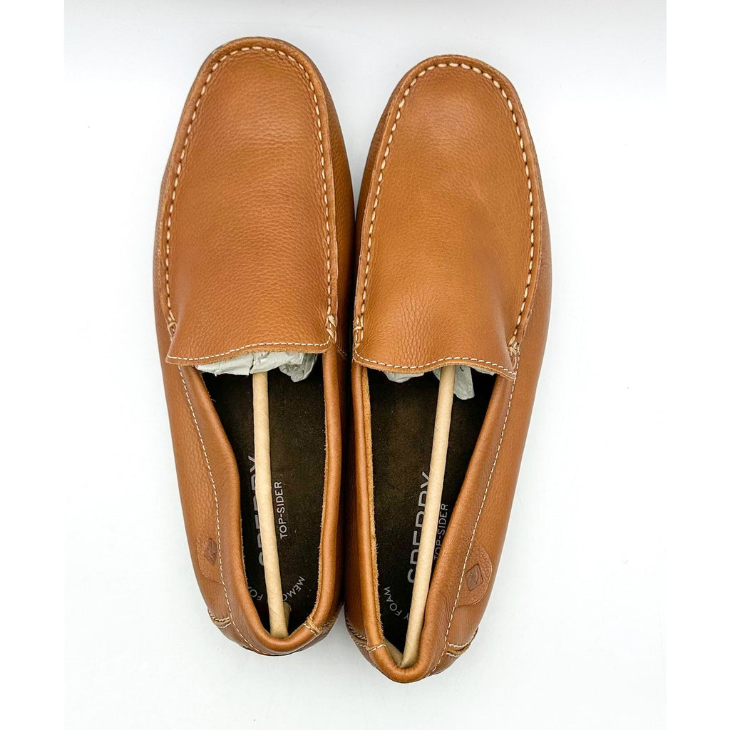 SPERRY Mens Wave Venetian Driver Loafers Size 10 M Tan Brown Leather NWOB