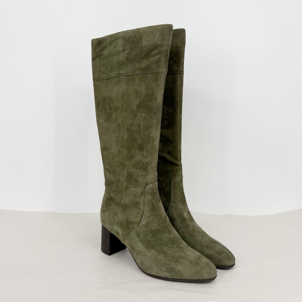 Aerosoles Womens Minerva Knee High Boots US 6 M Green Dark Olive Suede NWOB