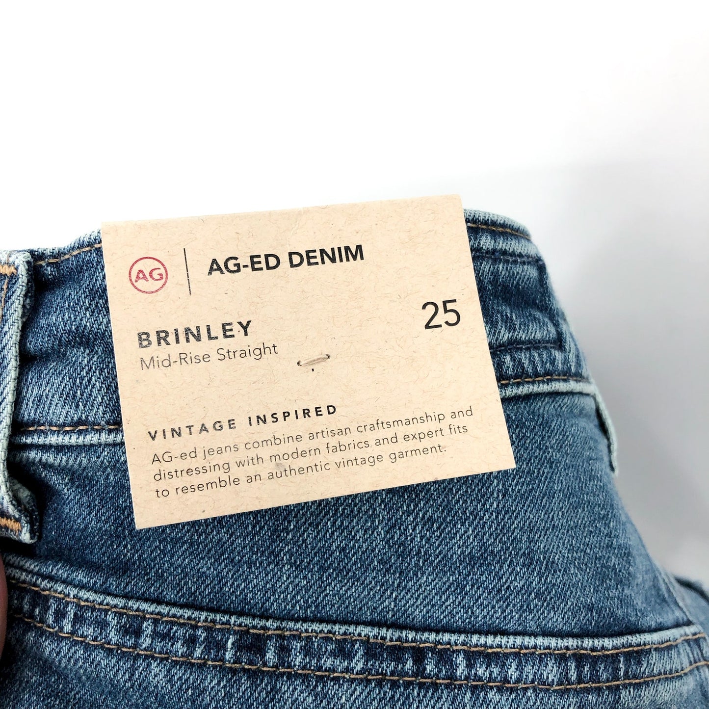 AG ADRIANO GOLDSCHMIED Womens Brinley Straight Jeans Size 25 Blue NWT