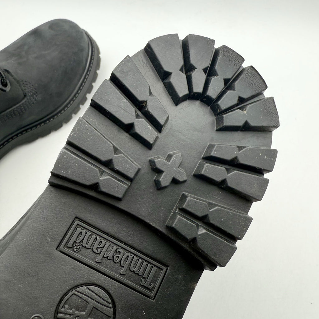 Timberland Premium Womens 6" Ankle Boots US 6.5 Black Nubuck Leather WP NIB