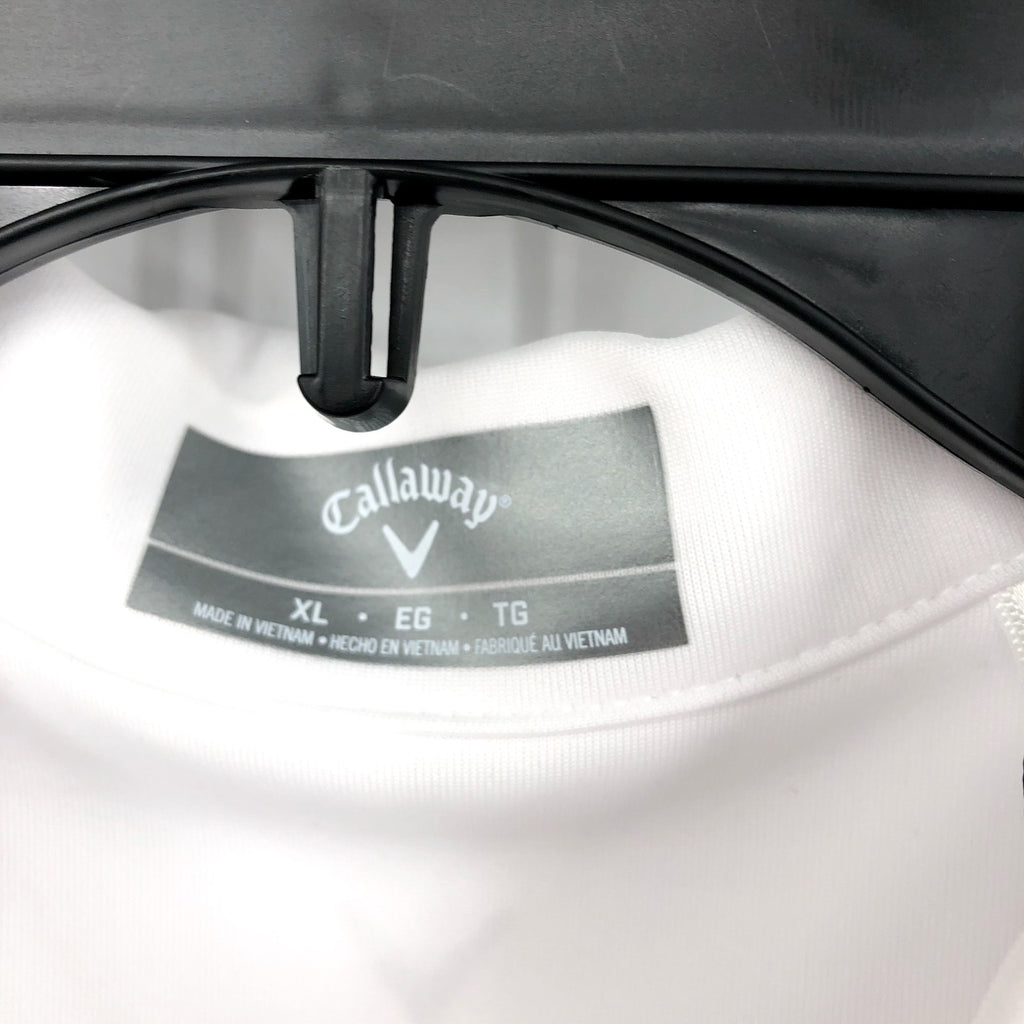 CALLAWAY Quarter Zip Short Sleeve Heather Golf Polo Shirt XL Brillant White NWT