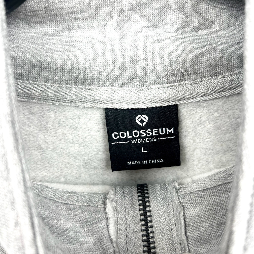 COLOSSEUM Womens NC State Quarter-Zip Fleece Sweatshirt Large Heather Grey NWT