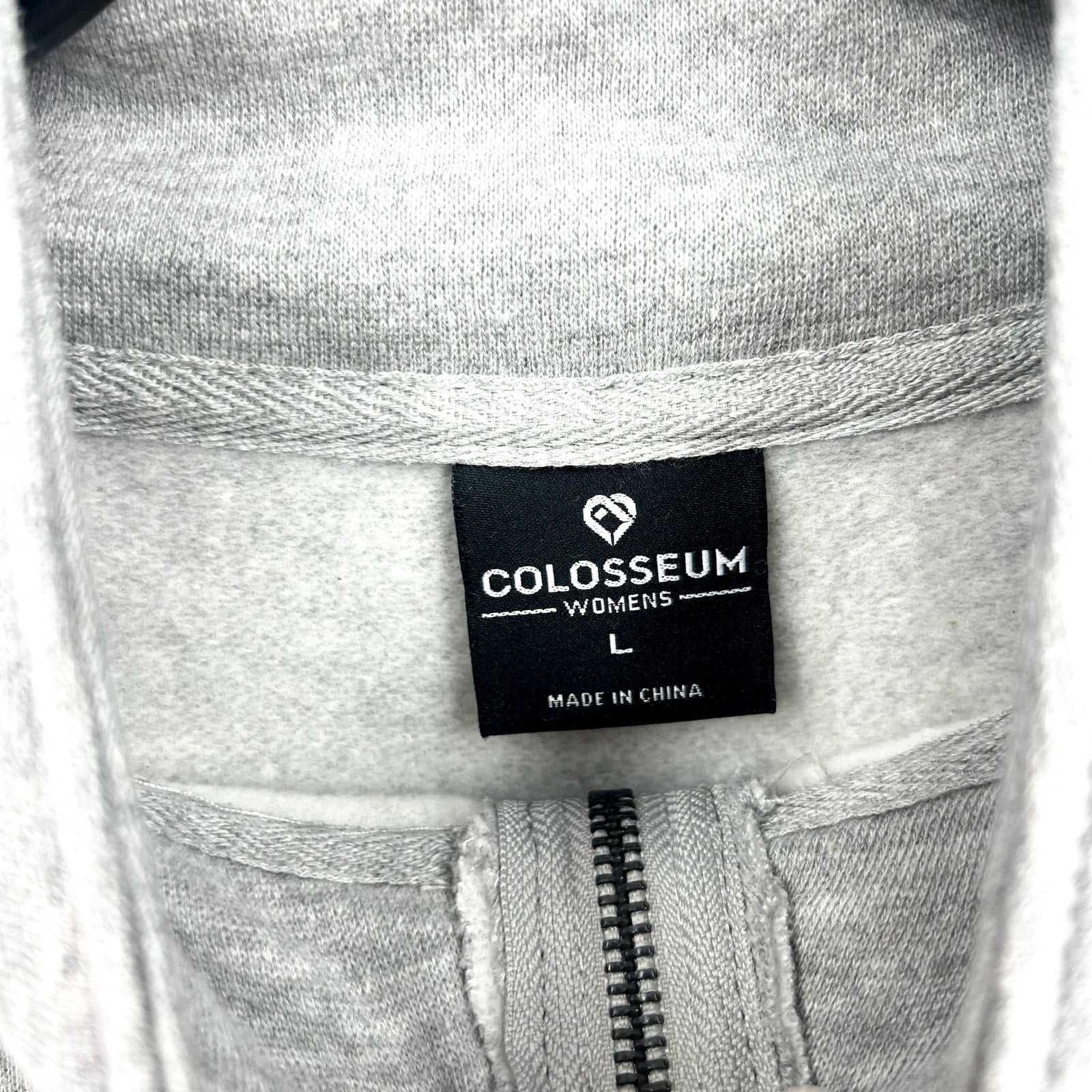 COLOSSEUM Womens NC State Quarter-Zip Fleece Sweatshirt Large Heather Grey NWT