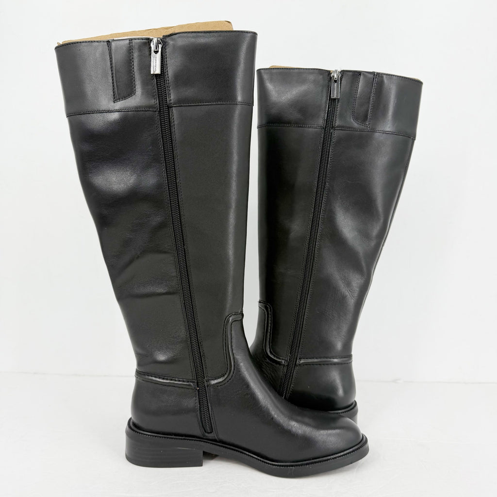 Vince Camuto Womens Andalian Knee High Boots US 6 M Wide Calf Black Leather NIB