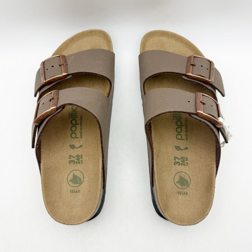 Birkenstock Papillio Women Arizona Platform Sandal EU 37 US 6 Brown Leather NWOB
