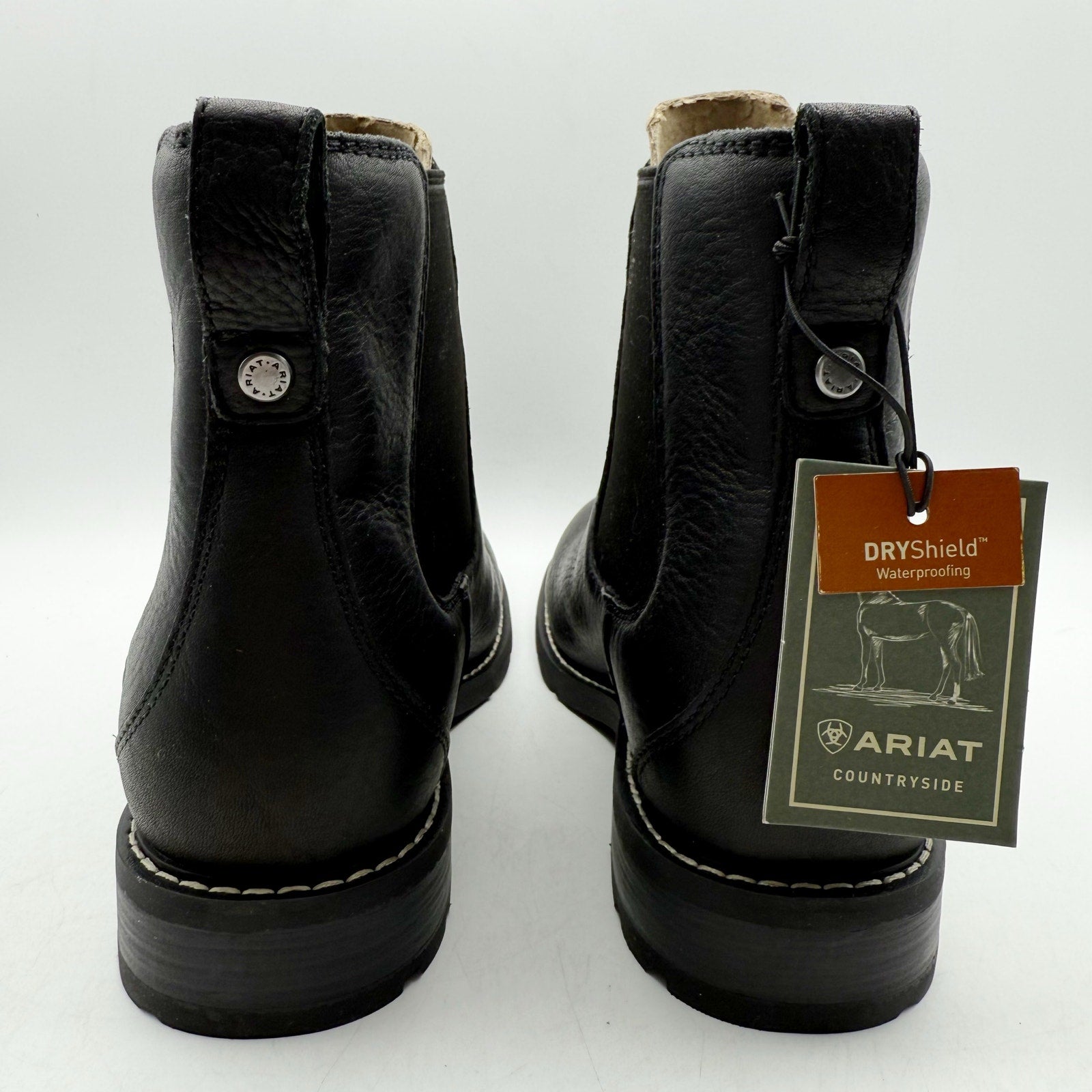 Ariat Womens Wexford Chelsea Boots US 7.5 B Black Leather Waterproof NWOB