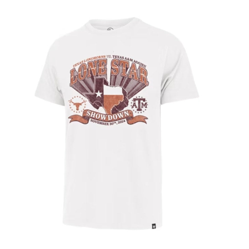 47 BRAND Mens Lone Star Showdown Football SS Fashion T Shirt Large White NWT