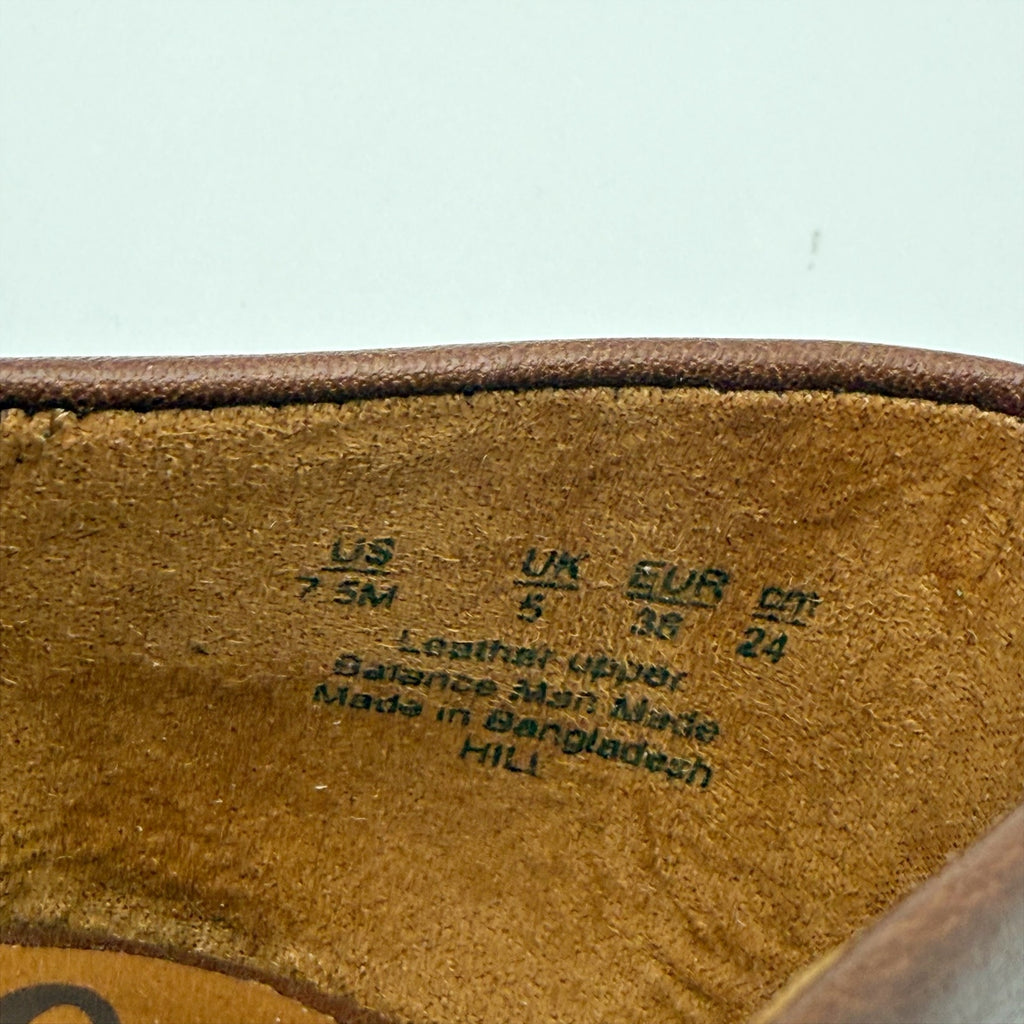 Zodiac Womens Hill Ballet Flats Size 7.5 M EU 38 Cognac Brown Leather NIB