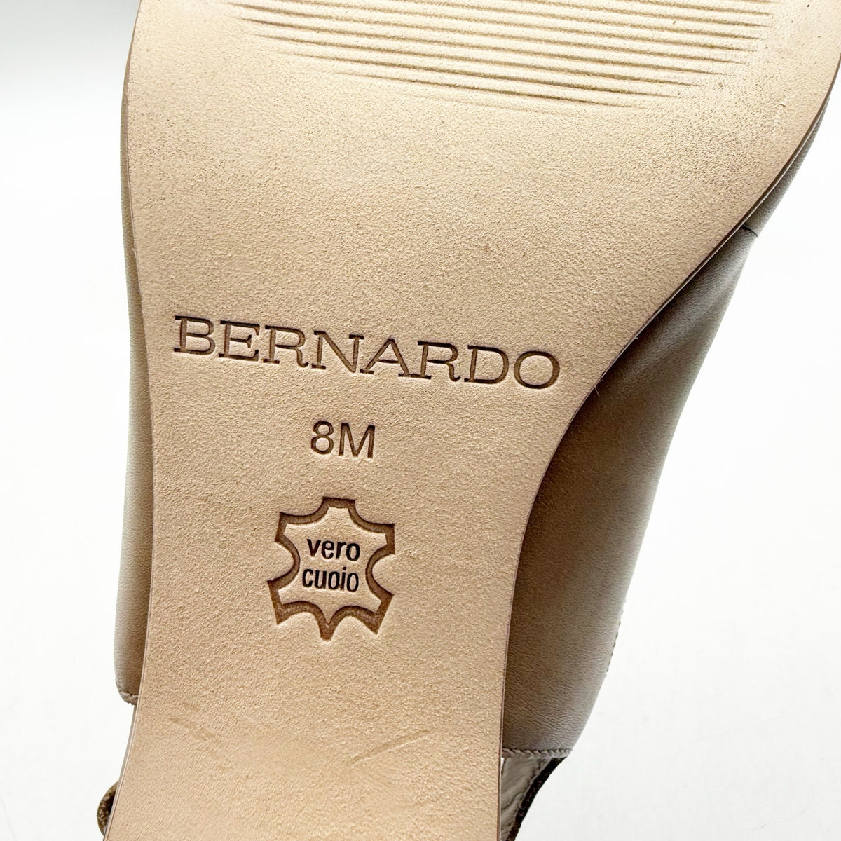 Bernardo Womens Lainey Heeled Sandals Size 8 M Tan Beige Leather NWOB