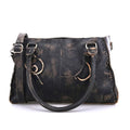 Bed Stu Rockababy Leather Shoulder Bag Washed Black Satchel Purse NWT