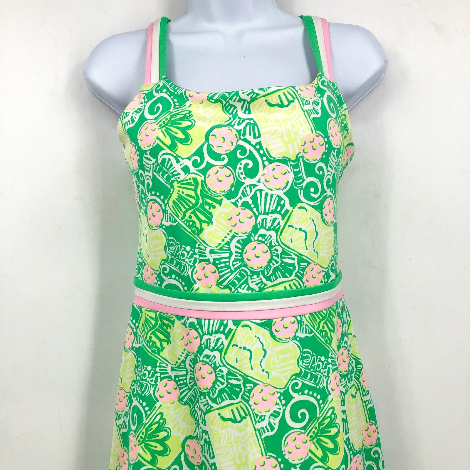 LILLY PULITZER Womens Deidra Dress XS Green Yellow Spearmint In A Pickle UPF NWT