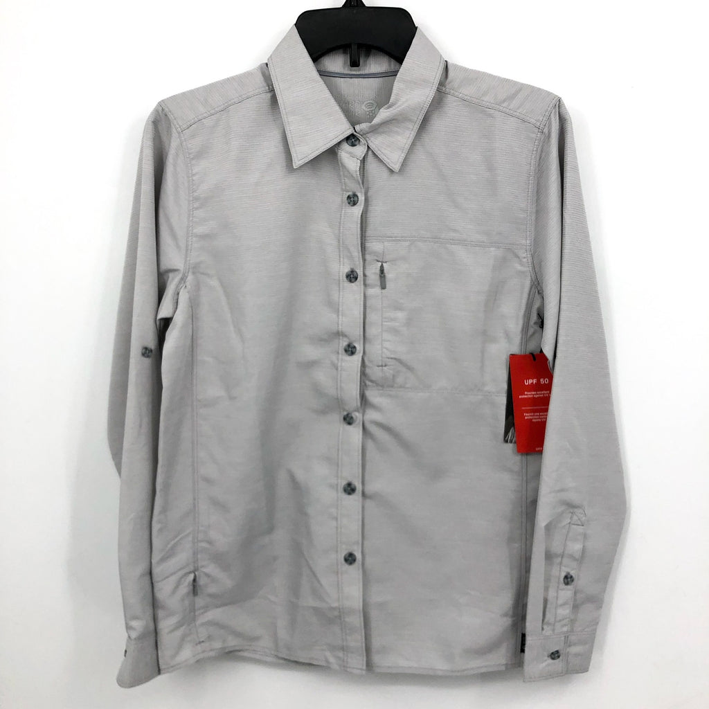 MOUNTAIN HARDWEAR Women's Canyon Long Sleeve Shirt Small Grey Light Dunes NWT