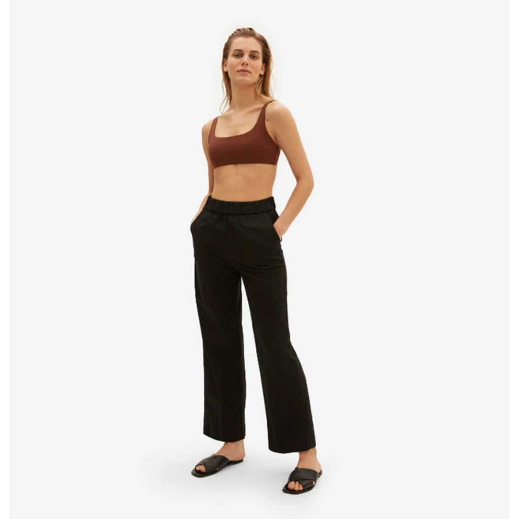 EVERLANE Womens The Easy Pants Medium Black Straight Leg Chino Twill Stretch NWT