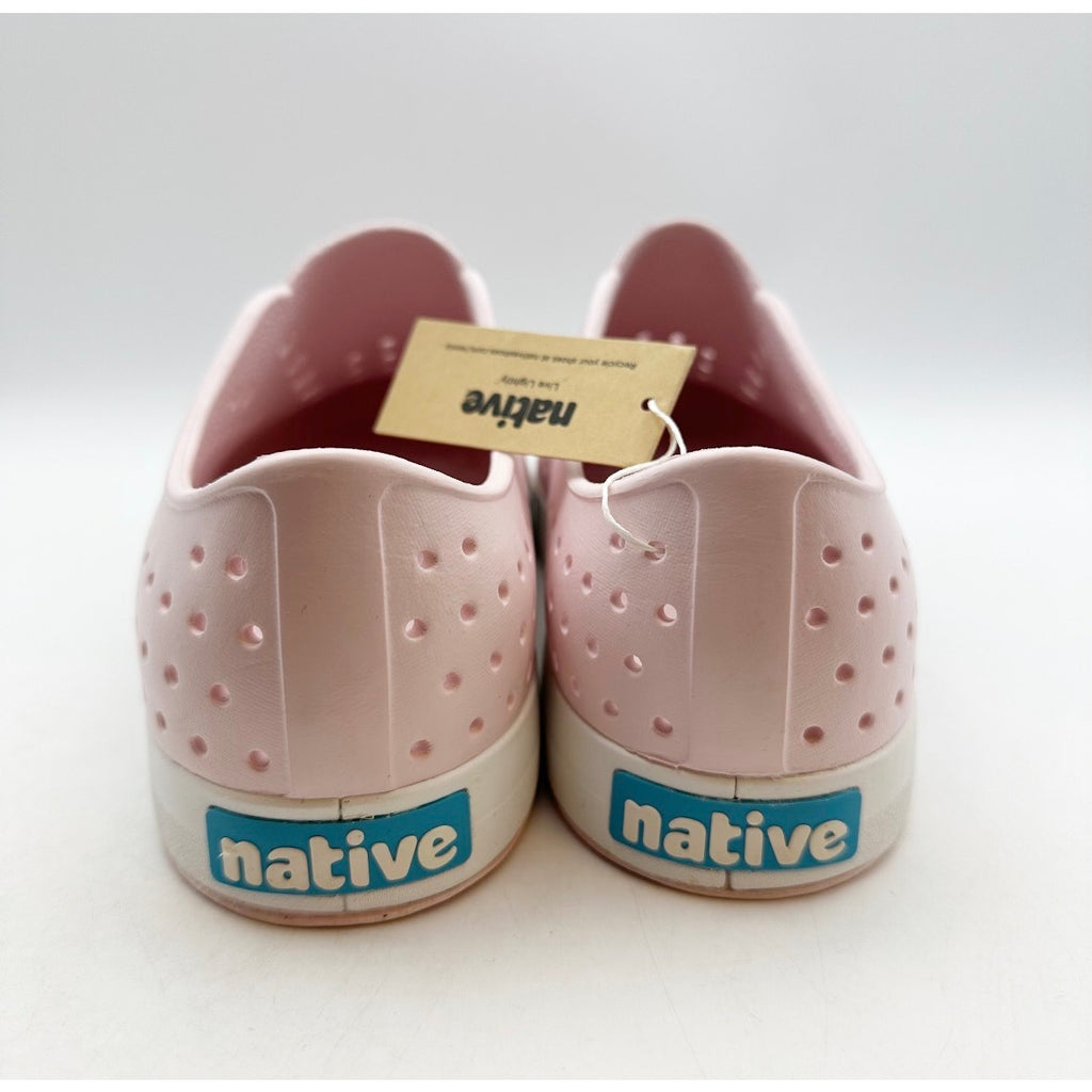 NATIVE Adult Jefferson Slip-On Shoes Mens 9 Womens 11 Milk Pink Shell White NWOB