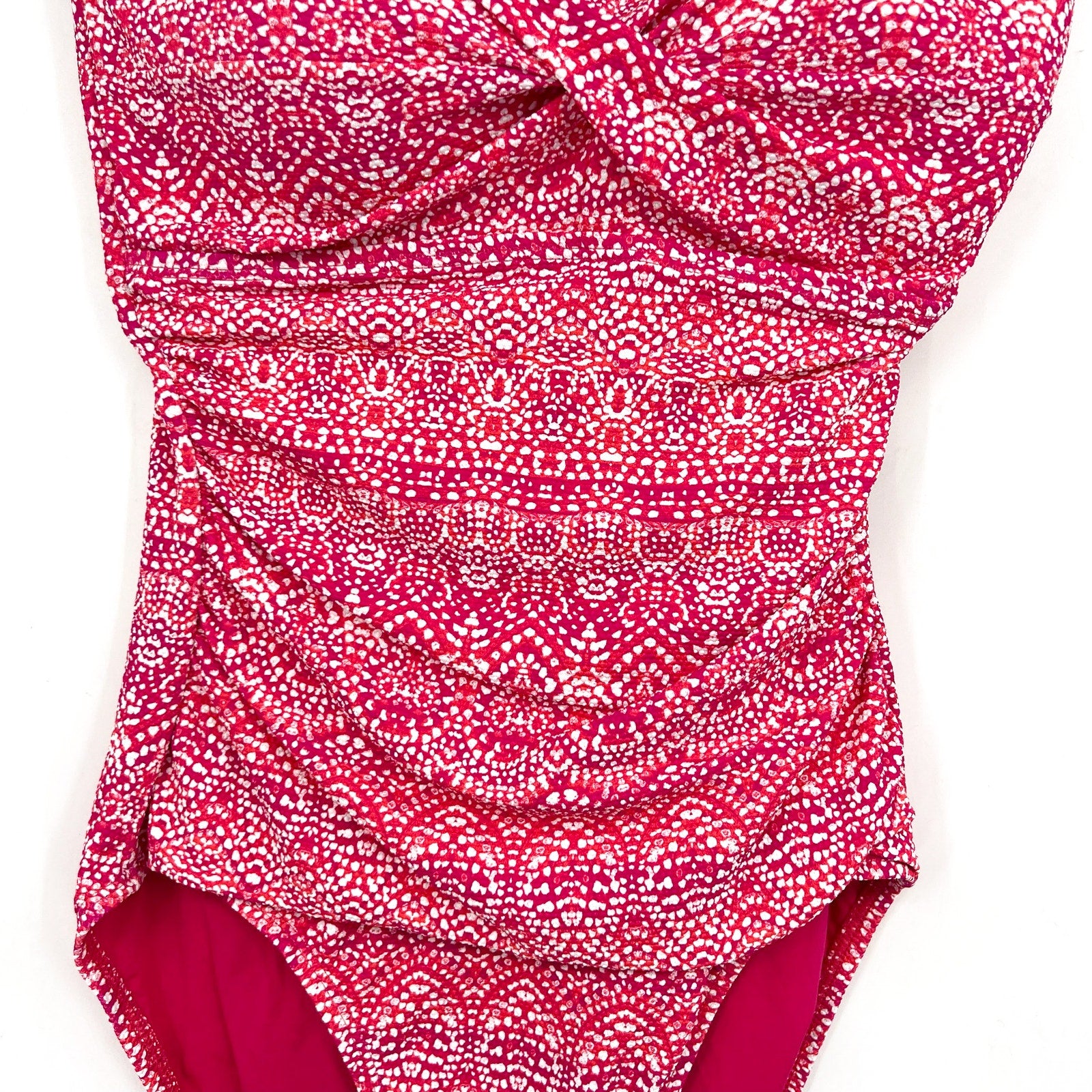 TOMMY BAHAMA Island Cays Point Bandeau One Piece Swimsuit Size 16 Pink Maui NWT