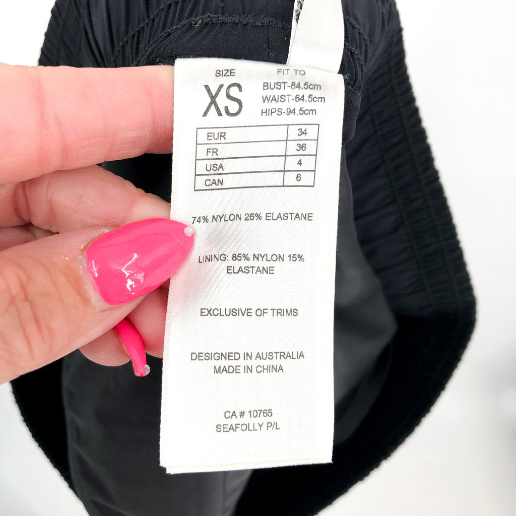 SEAFOLLY COLLECTIVE Women's Active Boardshorts Size 4 XS Black Drawstring NWT