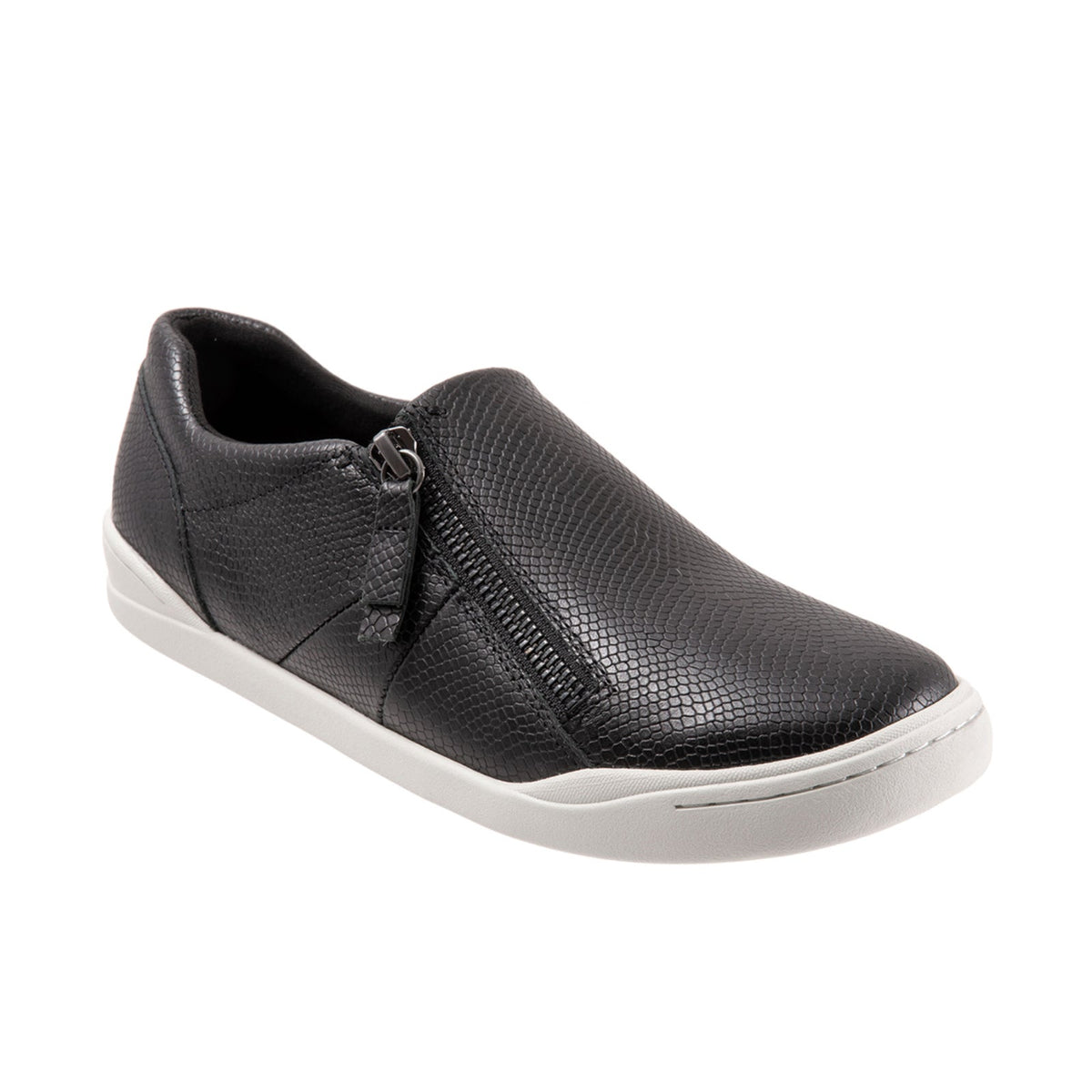 SoftWalk Womens Arezzo Casual Sneakers Size 10.5 NARROW Black Snake Leather NIB