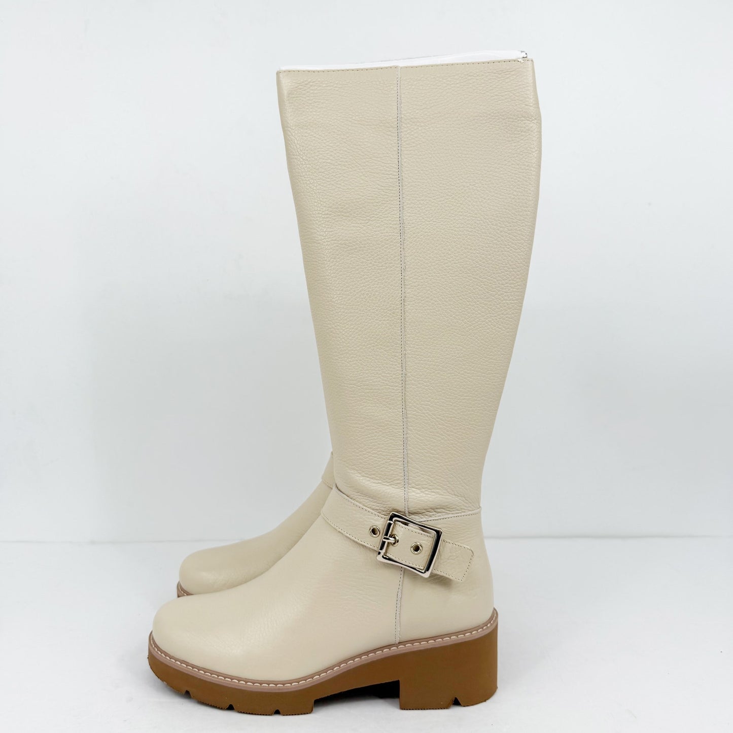 Naturalizer Womens Darry Knee High Boots US 7 Beige Leather Water-Repellent NIB