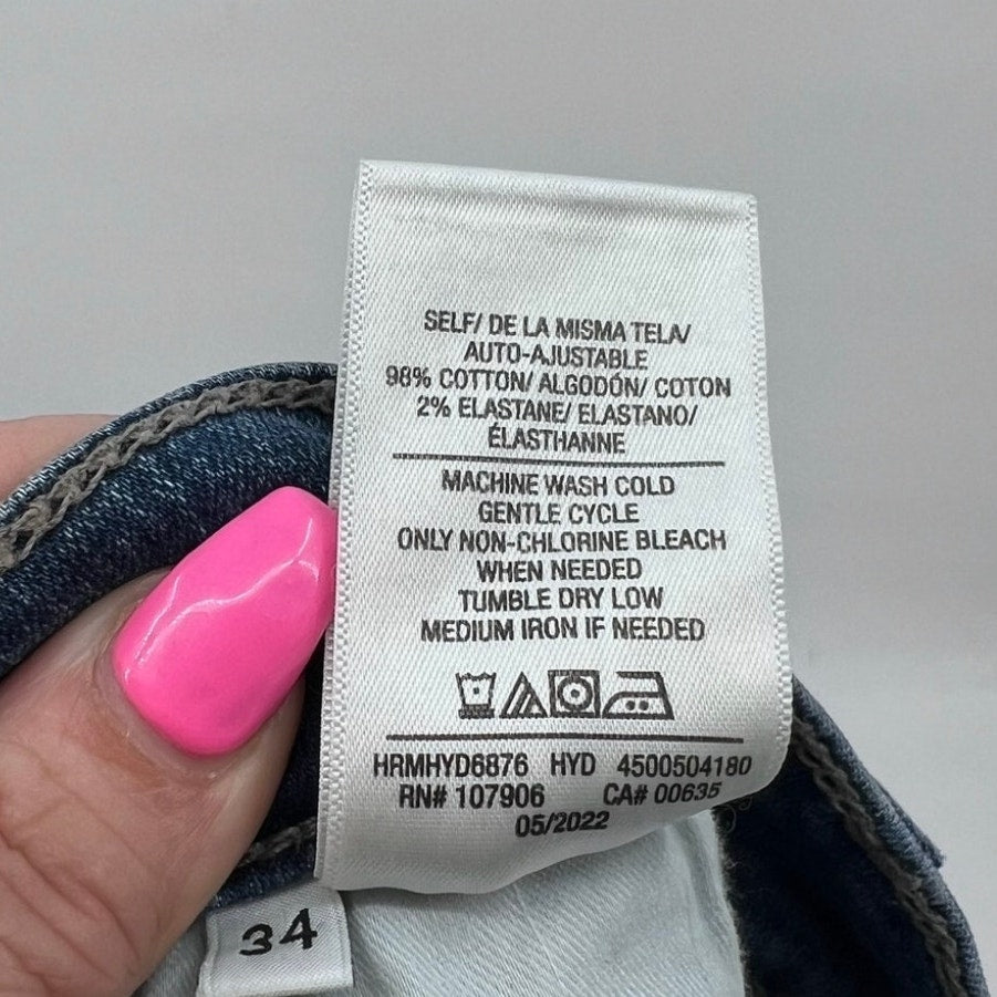 HUDSON Men's Blake Slim Straight Jeans 34x31 Blue Sullivan Denim Stretch NWT