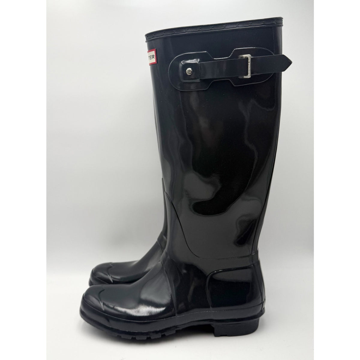 Hunter Womens Original Tall Gloss Rain Boots Size 11 Dark Slate Waterproof NWOB