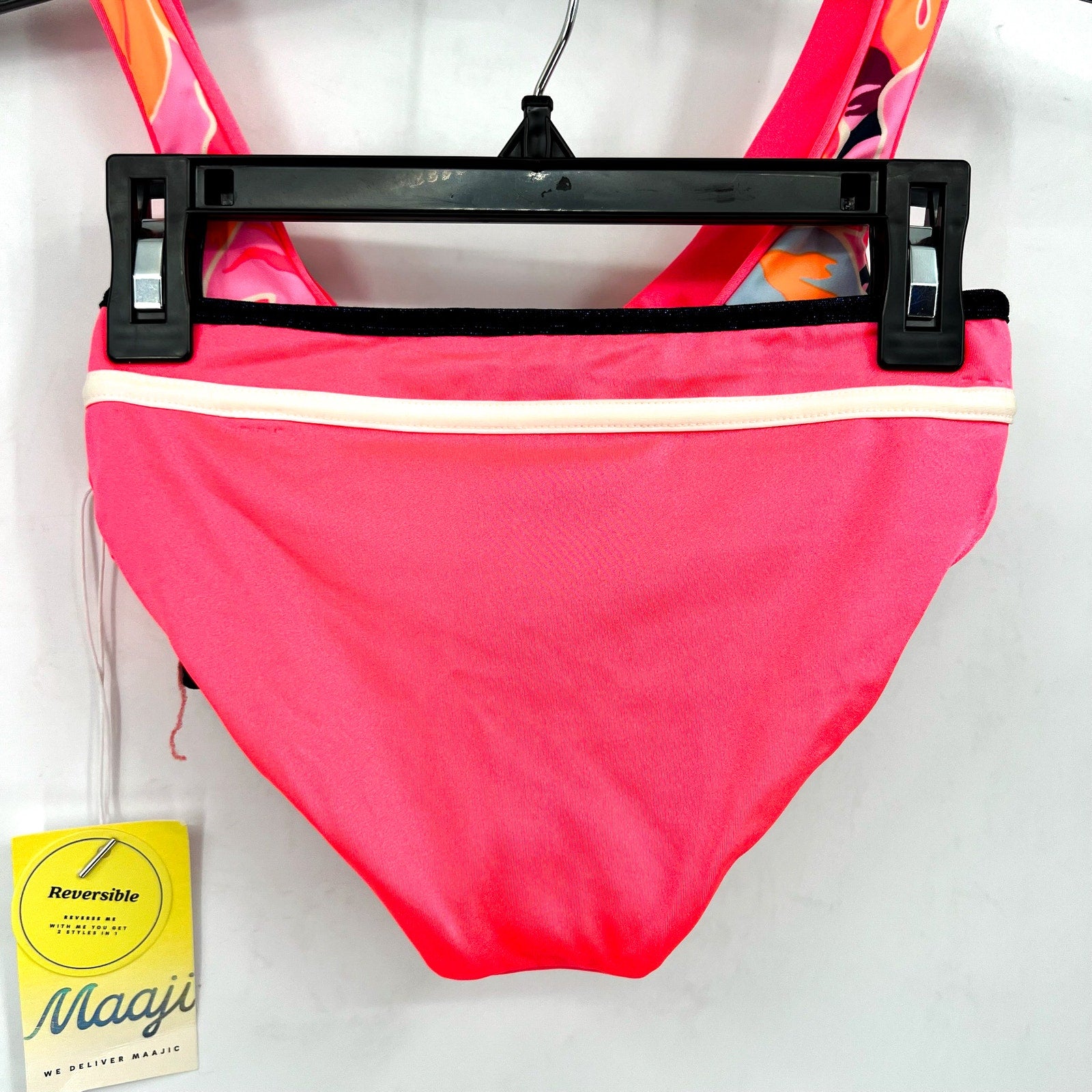 MAAJI Girl's Reversible Retro Bikini Two Piece Set Size 8 Pink Multi Printed NWT