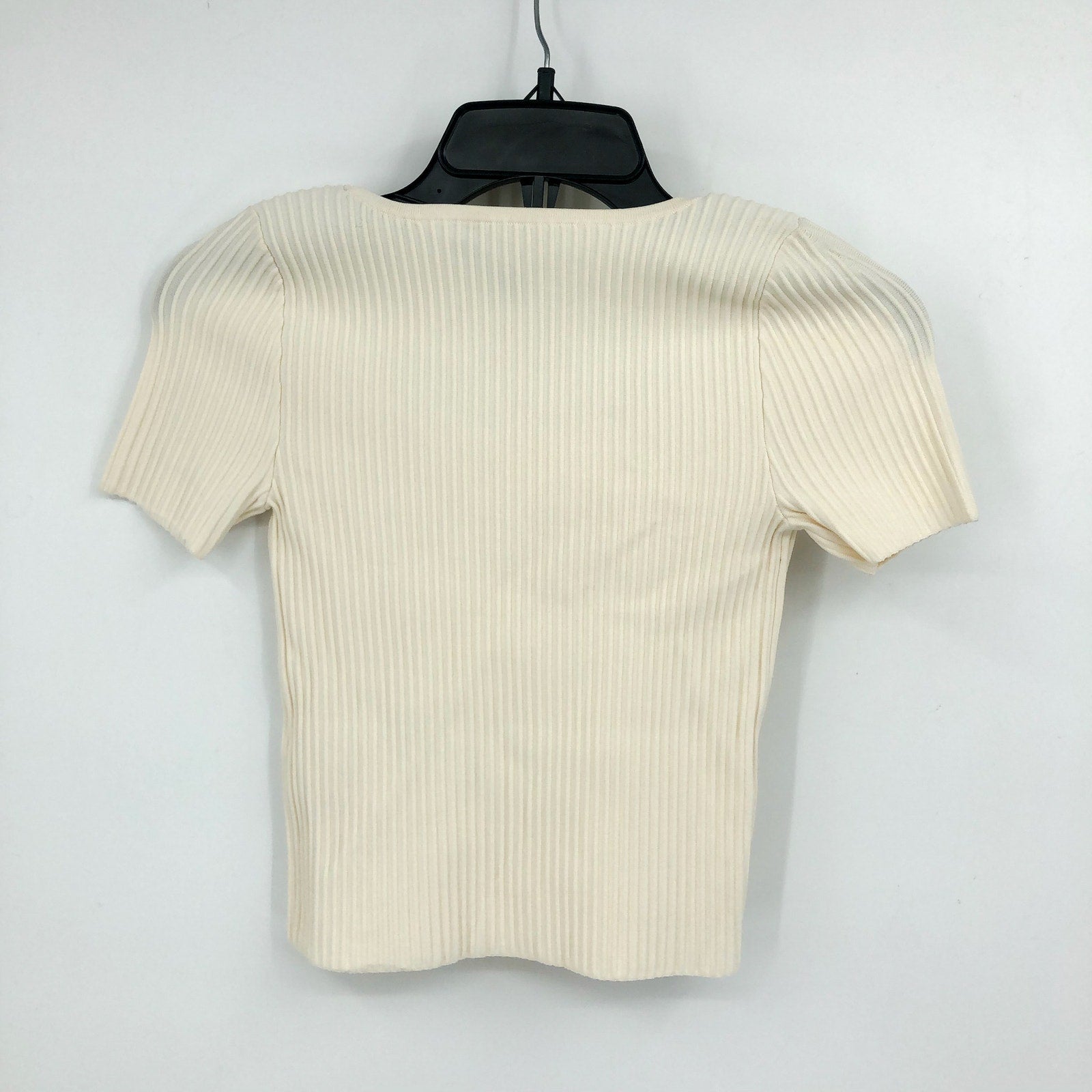 MADEWELL Womens Ottoman Crop Sweater Tee XXS Bright Ivory Short Sleeve Top NWT