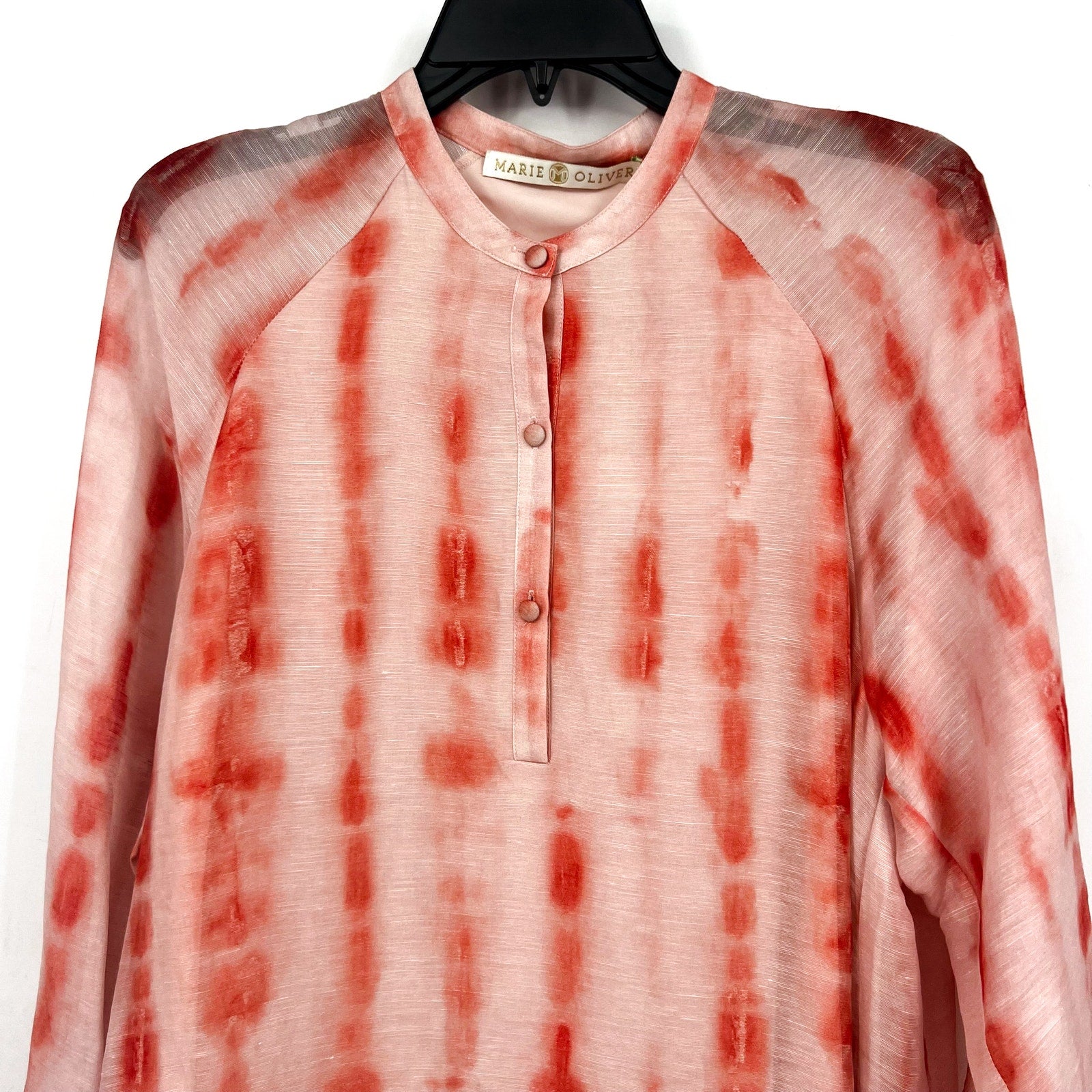 MARIE OLIVER Women's Retta Shift Dress Small Pink Cranberry Dye Linen Silk NWT