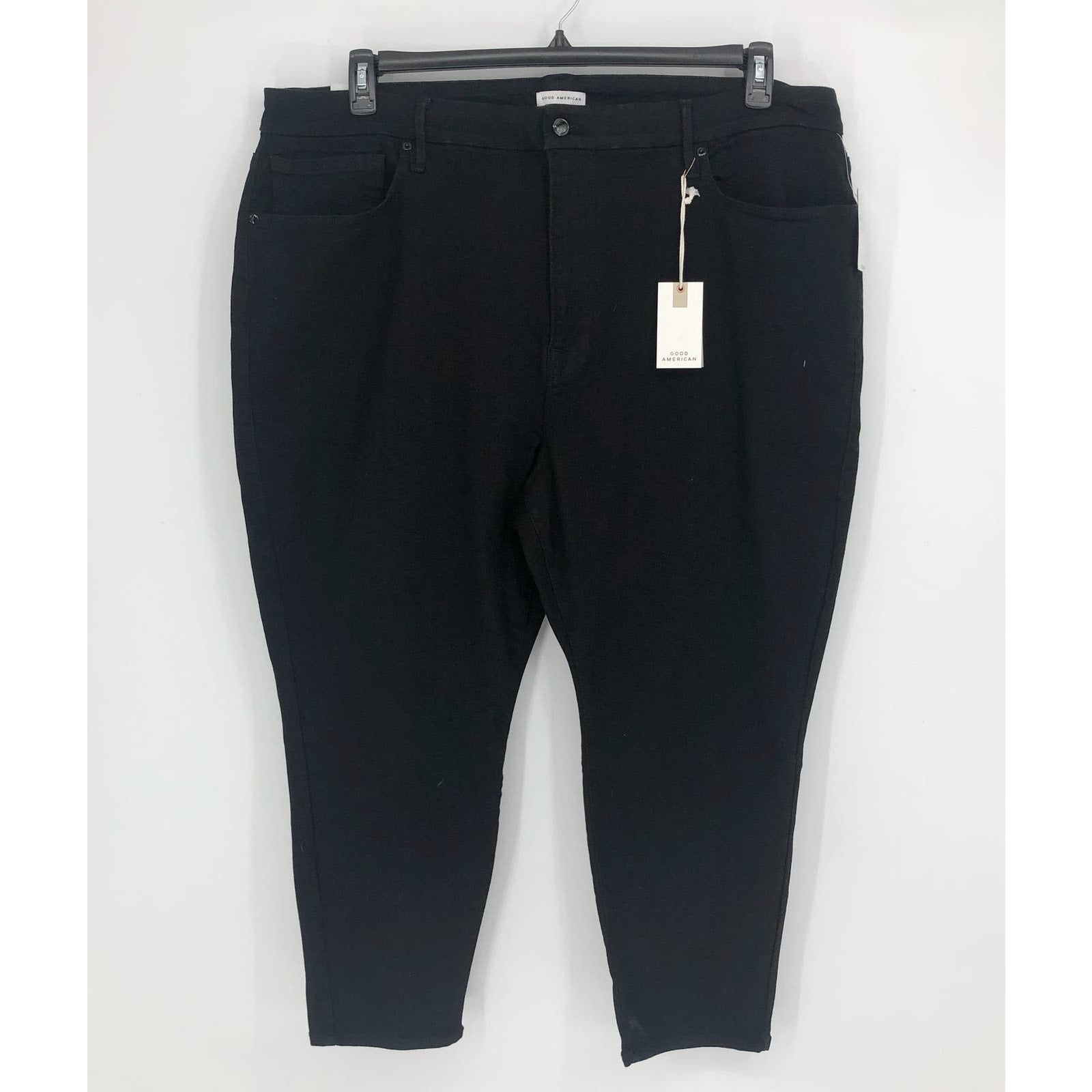 GOOD AMERICAN Always Fits Good Skinny Jeans 28-32 PETITE Black Mid Rise NWT