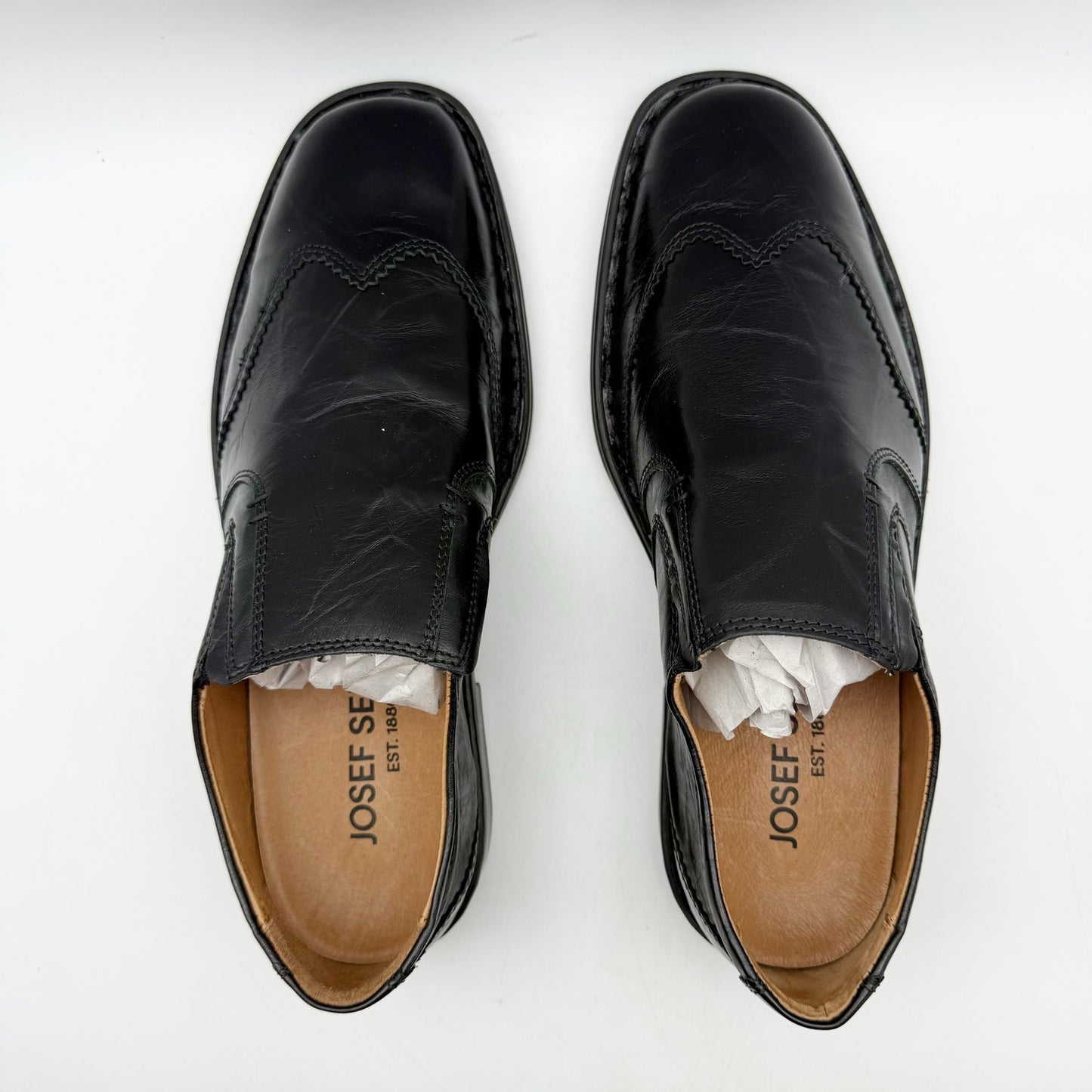 Josef Seibel Mens Douglas Loafers EU 43 US 9.5-10 Black Leather Slip on NWOB