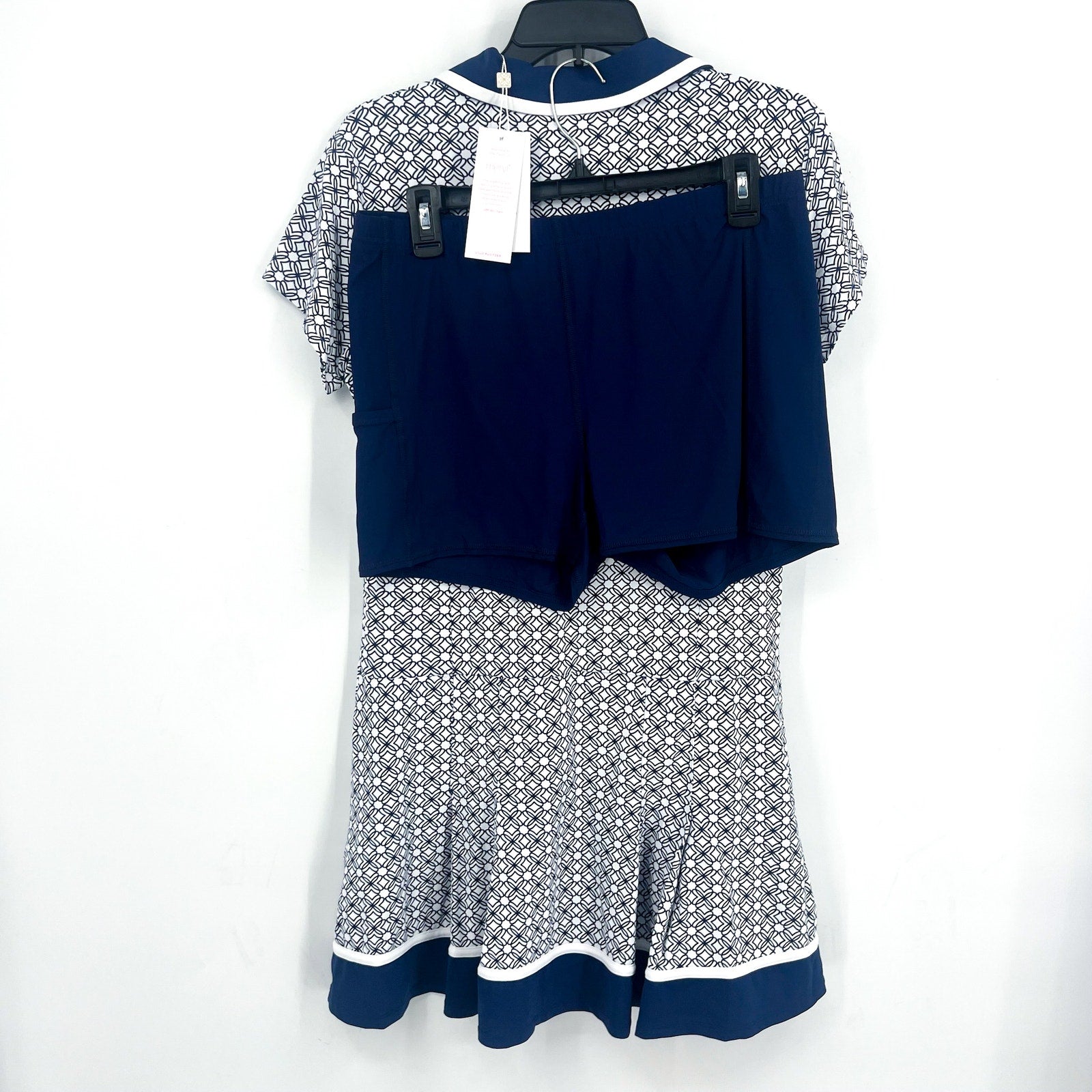 LILLY PULITZER Womens Luxletic Jessamy Dress Large Low Tide Navy Blue UPF 50 NWT