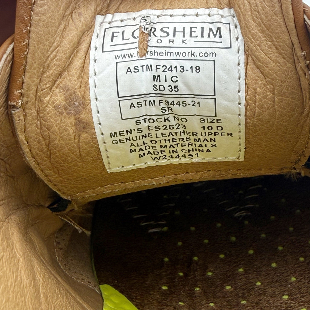 Florsheim Mens Flair Steel Toe Work Oxford Shoes US 10 M Brown Leather NWOB