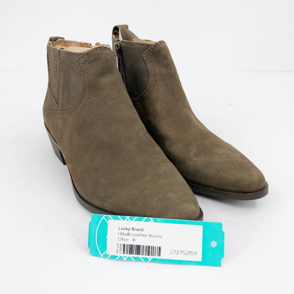 LUCKY BRAND Womens Hikalli Ankle Bootie Size 6 Brown Green Boot Leather NWOB