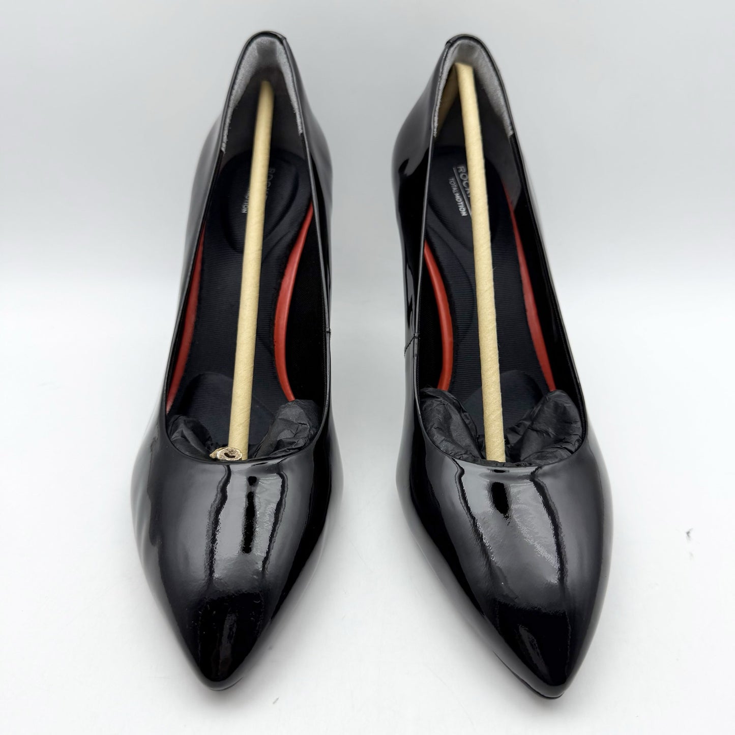 Rockport Womens Total Motion 75mm Pointy Toe Pumps US 8 Black Patent Leather NIB