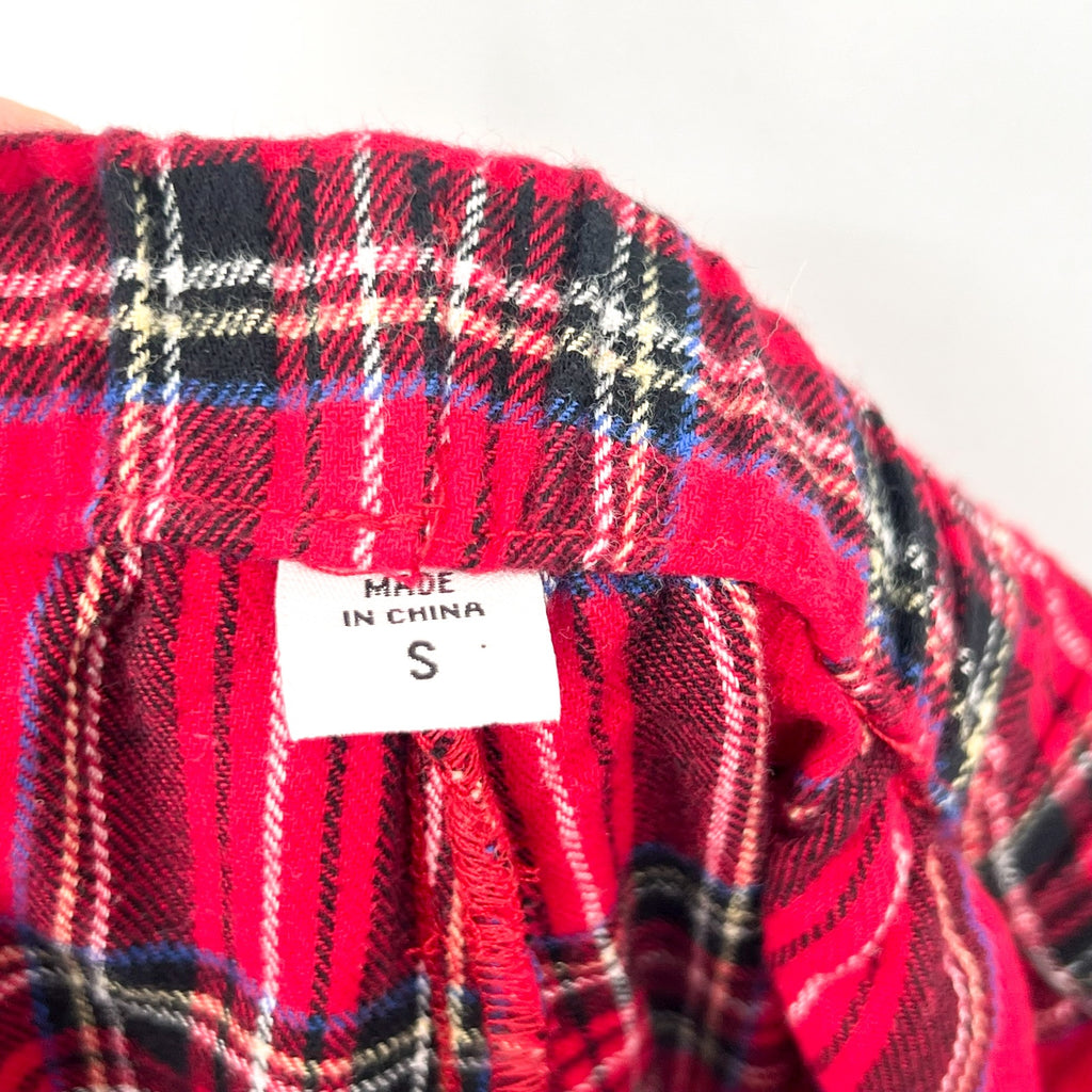 LANZ OF SALZBURG Women's Flannel Ski Pajama Set Small Red Tartan Plaid NWT