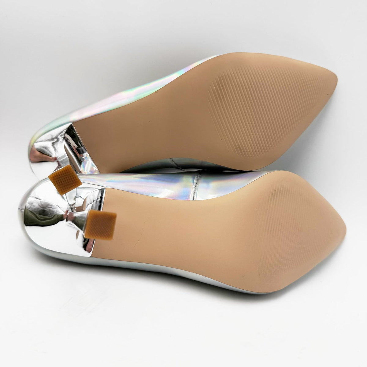 Steve Madden Womens Salza Pointed Toe Pumps Size 8.5 Silver Iridescent NWOB
