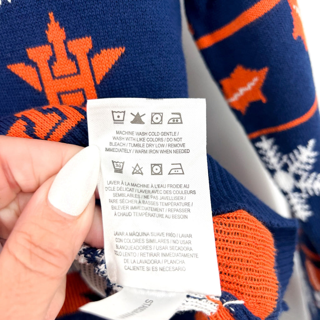 MLB GENUINE MERCHANDISE Womens Houston Astros H Snowflake Sweater Small Navy NWT