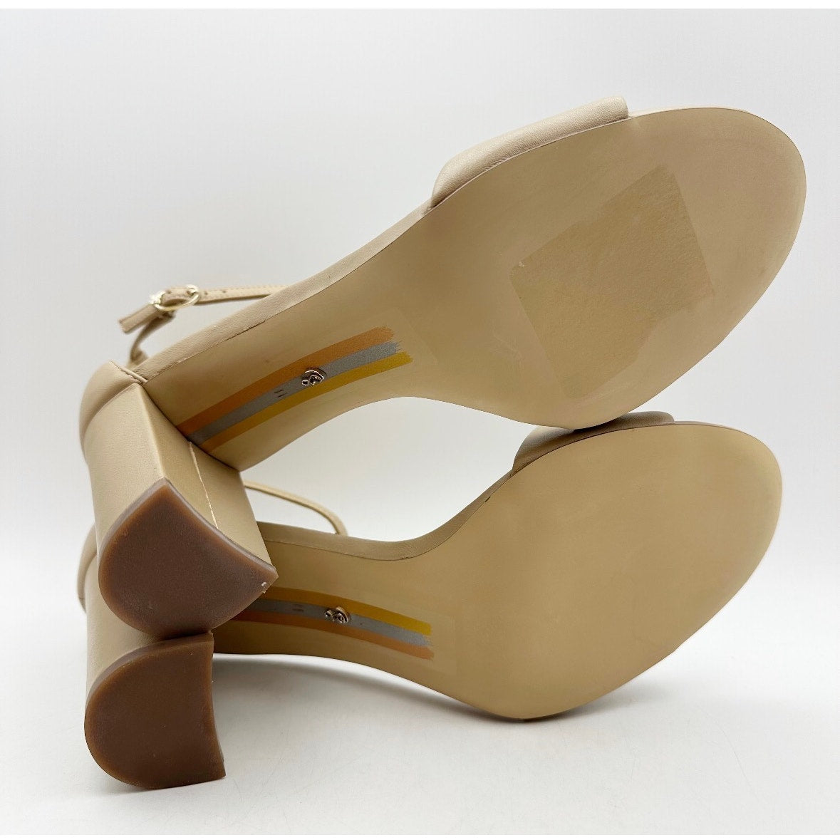 Sam Edelman Womens Robyn Heel Sandals Size 11 M Beige Leather Ankle Strap NWOB