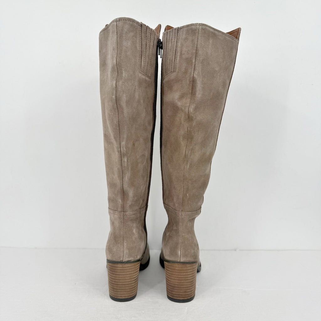 Lucky Brand Womens Bonnay Knee High Boot US 8 Wide EU 39 XW CALF Brown Suede NIB