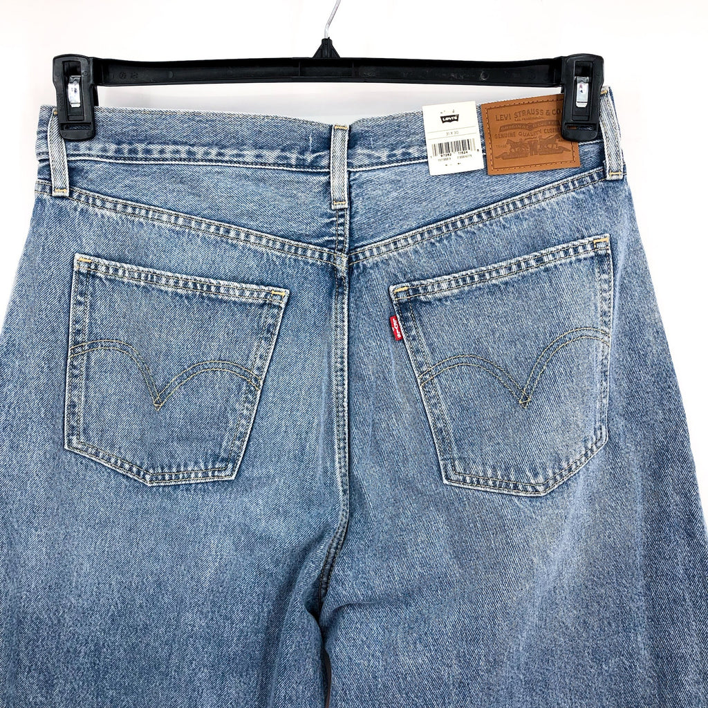LEVI'S Womens Dad Straight Jeans 31x30 US 12 Blue Far and Wide NWT 79770-0019