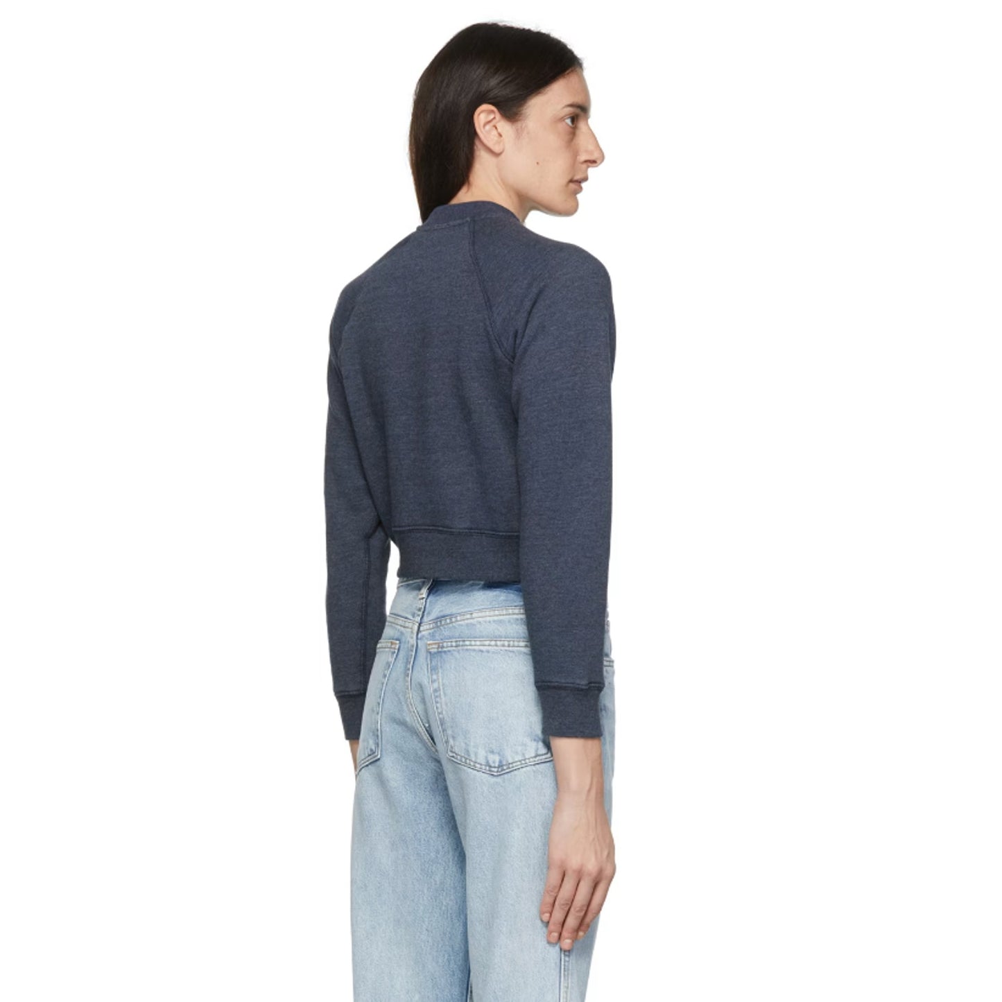 RE/DONE Shrunken Crewneck Sweater Blue XS