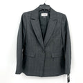 LE SUIT Women's Suit Jacket 6P Petite Loden Grey Peak Lapel Blazer NWT