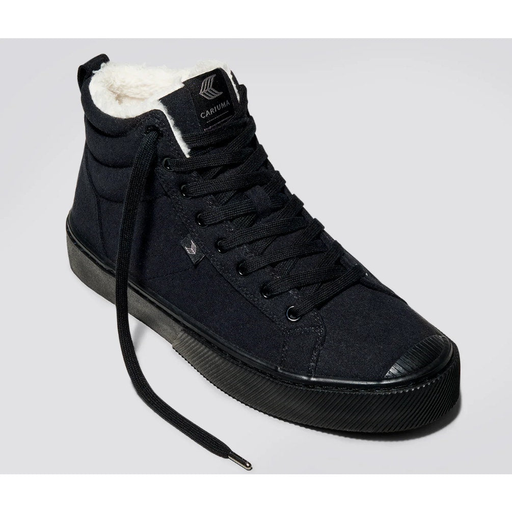 Cariuma Womens OCA Therma High Sneakers Size 6 Black Water Repllent Suede NIB
