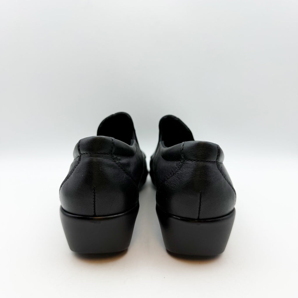 SAS Womens Dream Comfort Loafers US 8 Black Leather Hand Laced Moccasin NIB
