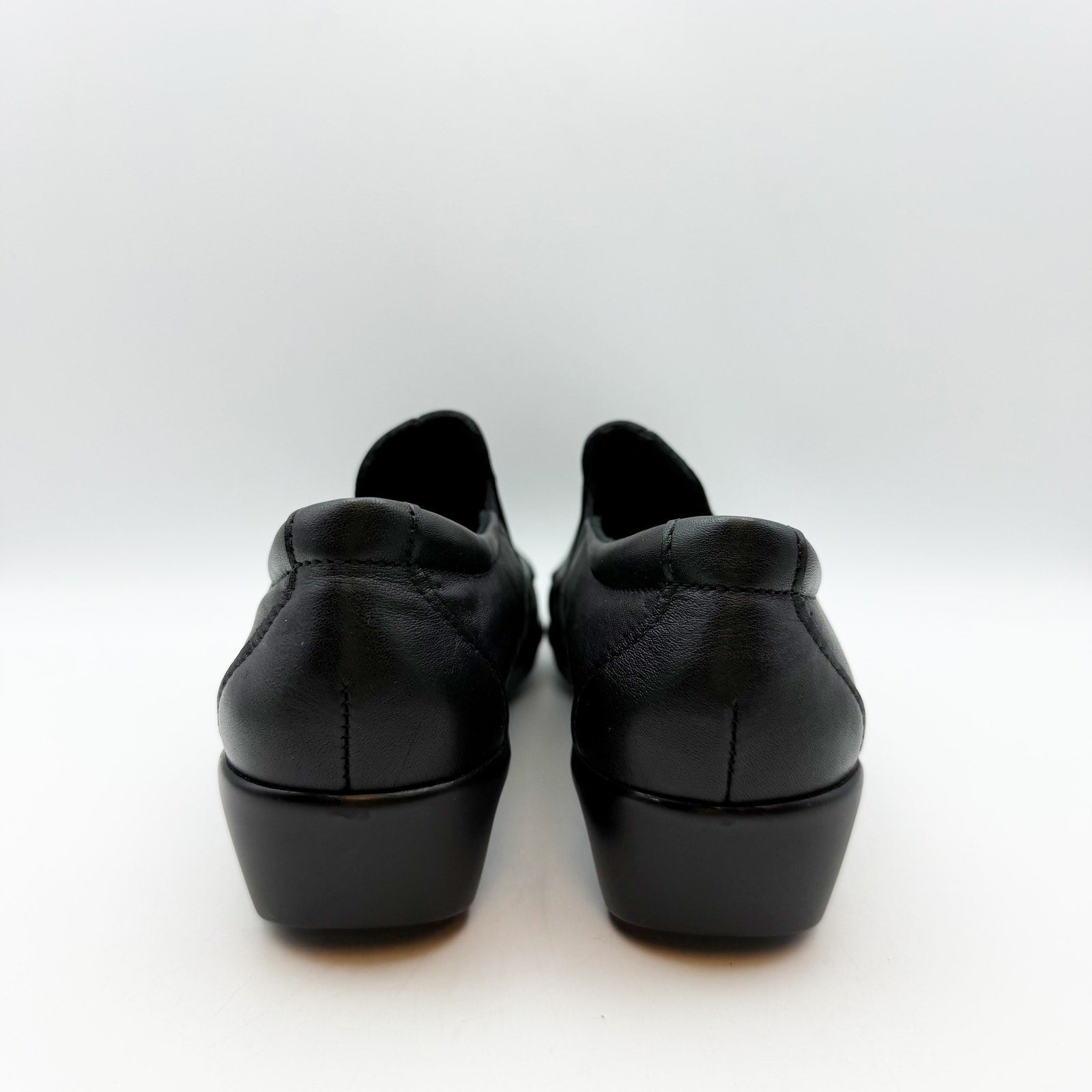 SAS Womens Dream Comfort Loafers US 8 Black Leather Hand Laced Moccasin NIB